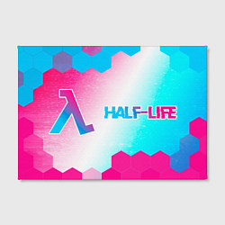 Холст прямоугольный Half-Life neon gradient style: надпись и символ, цвет: 3D-принт — фото 2