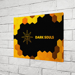 Холст прямоугольный Dark Souls - gold gradient: надпись и символ, цвет: 3D-принт — фото 2