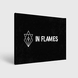 Холст прямоугольный In Flames glitch на темном фоне: надпись и символ, цвет: 3D-принт