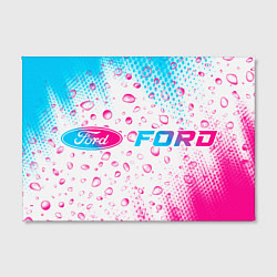 Холст прямоугольный Ford neon gradient style: надпись и символ, цвет: 3D-принт — фото 2