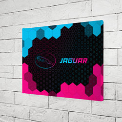 Холст прямоугольный Jaguar - neon gradient: надпись и символ, цвет: 3D-принт — фото 2