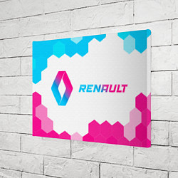 Холст прямоугольный Renault neon gradient style: надпись и символ, цвет: 3D-принт — фото 2