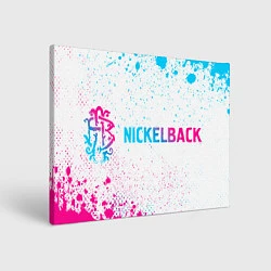 Холст прямоугольный Nickelback neon gradient style: надпись и символ, цвет: 3D-принт