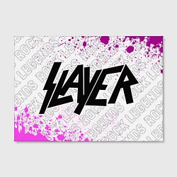 Холст прямоугольный Slayer rock legends: надпись и символ, цвет: 3D-принт — фото 2