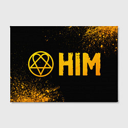 Холст прямоугольный HIM - gold gradient: надпись и символ, цвет: 3D-принт — фото 2