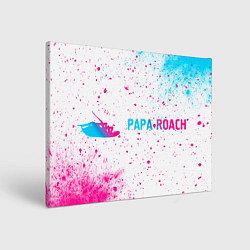 Холст прямоугольный Papa Roach neon gradient style: надпись и символ, цвет: 3D-принт