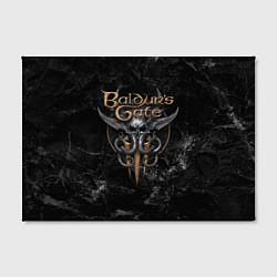 Холст прямоугольный Baldurs Gate 3 dark logo, цвет: 3D-принт — фото 2