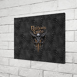 Холст прямоугольный Baldurs Gate 3 logo dark black, цвет: 3D-принт — фото 2