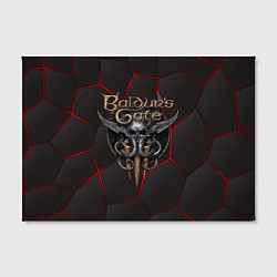 Холст прямоугольный Baldurs Gate 3 logo red black geometry, цвет: 3D-принт — фото 2