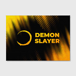 Холст прямоугольный Demon Slayer - gold gradient: надпись и символ, цвет: 3D-принт — фото 2