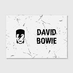 Холст прямоугольный David Bowie glitch на светлом фоне: надпись и симв, цвет: 3D-принт — фото 2