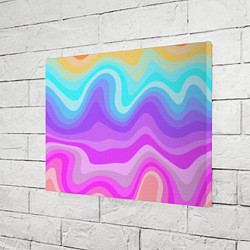 Холст прямоугольный Неоновая разноцветная волна, цвет: 3D-принт — фото 2