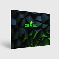 Холст прямоугольный CSGO green texture logo, цвет: 3D-принт