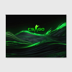 Холст прямоугольный CSGO neon green logo, цвет: 3D-принт — фото 2