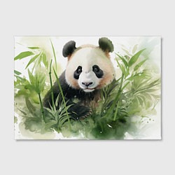 Холст прямоугольный Панда акварель, цвет: 3D-принт — фото 2