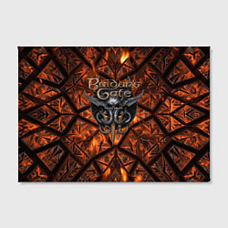Холст прямоугольный Baldurs Gate 3 logo fire, цвет: 3D-принт — фото 2