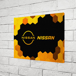 Холст прямоугольный Nissan - gold gradient: надпись и символ, цвет: 3D-принт — фото 2