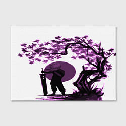 Холст прямоугольный Канеки самурай под сакурой, цвет: 3D-принт — фото 2