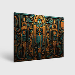 Холст прямоугольный Орнамент в египетском стиле, бюст Нефертити, цвет: 3D-принт