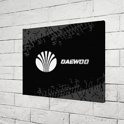 Холст прямоугольный Daewoo speed на темном фоне со следами шин по-гори, цвет: 3D-принт — фото 2