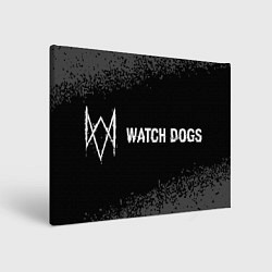 Холст прямоугольный Watch Dogs glitch на темном фоне по-горизонтали, цвет: 3D-принт