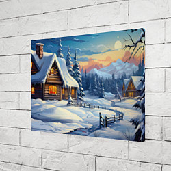 Холст прямоугольный Зимний новогодний пейзаж, цвет: 3D-принт — фото 2