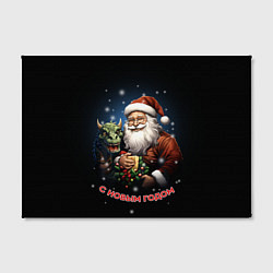 Холст прямоугольный Дед мороз с драконом, цвет: 3D-принт — фото 2