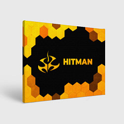 Холст прямоугольный Hitman - gold gradient по-горизонтали, цвет: 3D-принт