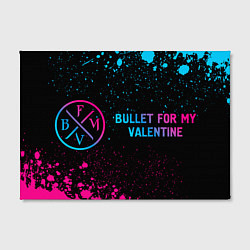 Холст прямоугольный Bullet For My Valentine - neon gradient по-горизон, цвет: 3D-принт — фото 2