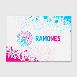 Холст прямоугольный Ramones neon gradient style по-горизонтали, цвет: 3D-принт — фото 2