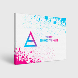 Холст прямоугольный Thirty Seconds to Mars neon gradient style по-гори, цвет: 3D-принт