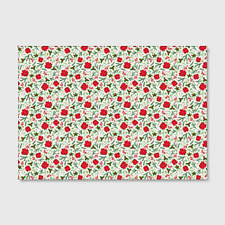 Холст прямоугольный Красная пуансеттия с листьями, цвет: 3D-принт — фото 2