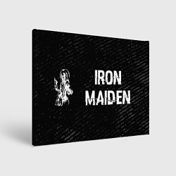 Холст прямоугольный Iron Maiden glitch на темном фоне по-горизонтали, цвет: 3D-принт
