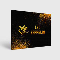 Холст прямоугольный Led Zeppelin - gold gradient по-горизонтали, цвет: 3D-принт