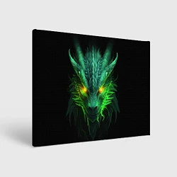 Холст прямоугольный Светящийся зеленый дракон 2024, цвет: 3D-принт