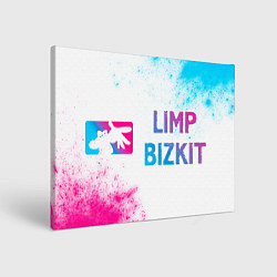 Холст прямоугольный Limp Bizkit neon gradient style по-горизонтали, цвет: 3D-принт