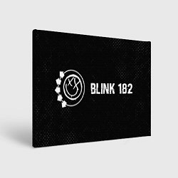 Холст прямоугольный Blink 182 glitch на темном фоне по-горизонтали, цвет: 3D-принт