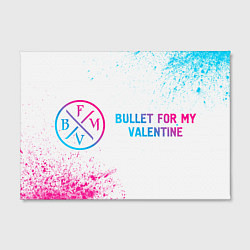 Холст прямоугольный Bullet For My Valentine neon gradient style по-гор, цвет: 3D-принт — фото 2