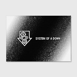 Холст прямоугольный System of a Down glitch на темном фоне по-горизонт, цвет: 3D-принт — фото 2