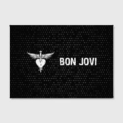 Холст прямоугольный Bon Jovi glitch на темном фоне по-горизонтали, цвет: 3D-принт — фото 2