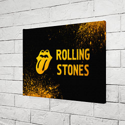 Холст прямоугольный Rolling Stones - gold gradient по-горизонтали, цвет: 3D-принт — фото 2