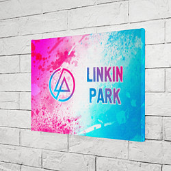 Холст прямоугольный Linkin Park neon gradient style по-горизонтали, цвет: 3D-принт — фото 2