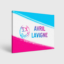 Холст прямоугольный Avril Lavigne neon gradient style по-горизонтали, цвет: 3D-принт