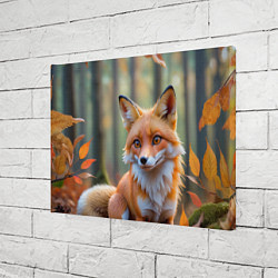 Холст прямоугольный Портрет лисы в осеннем лесу, цвет: 3D-принт — фото 2