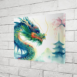 Холст прямоугольный Japanese dragon - watercolor art, цвет: 3D-принт — фото 2