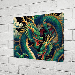 Холст прямоугольный Два Японских дракона - ирезуми, цвет: 3D-принт — фото 2