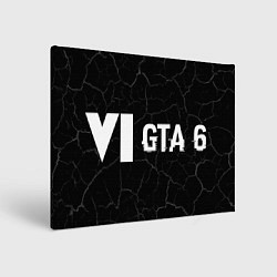 Холст прямоугольный GTA 6 glitch на темном фоне по-горизонтали, цвет: 3D-принт
