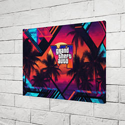 Холст прямоугольный GTA 6 аbstract logo, цвет: 3D-принт — фото 2