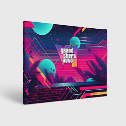 Холст прямоугольный GTA 6 логотип и абстракция, цвет: 3D-принт