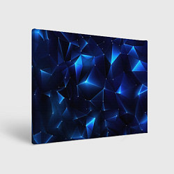 Холст прямоугольный Синяя геометрическая абстракция, цвет: 3D-принт